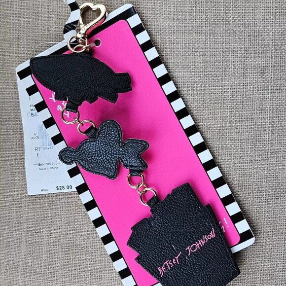 Betsey Johnson Keychain Sequin Fries Charms Keys Holder Key Chain Keyrings NWT - Picture 7 of 10